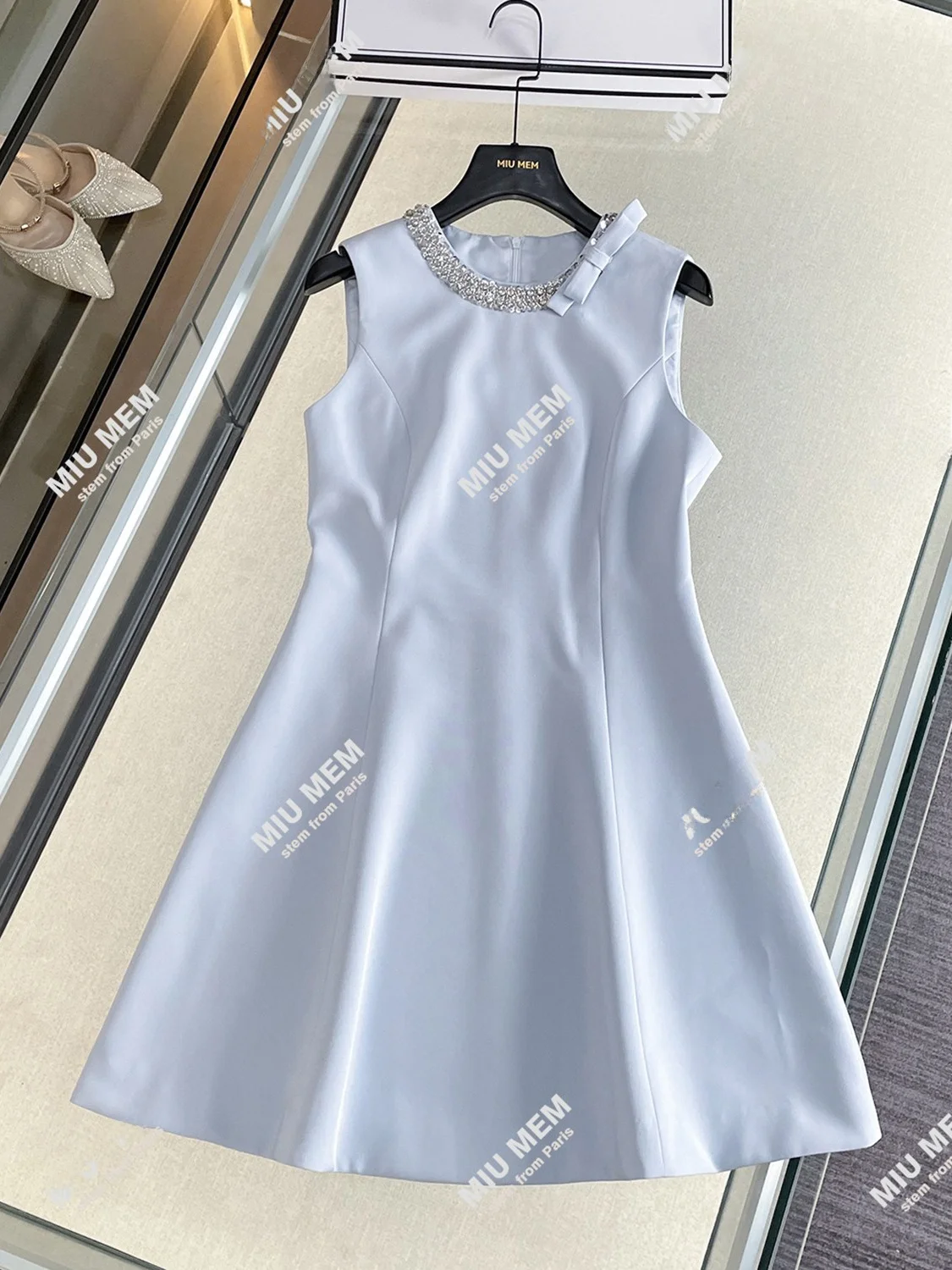 Ele Sommer Damen Dr Gentle Breeze Knot Pailletten Svel Hohe Taille A-Linie Rock Polyesterfaser Alltagskleidung