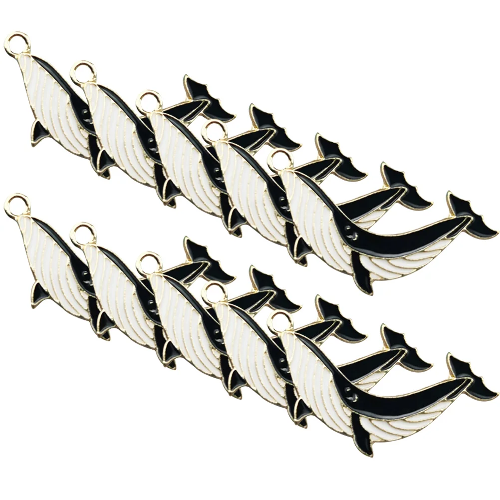 

10pcs Whale Pendant Keychain Pendants DIY Ocean Animal Ring Charm Creative Key Ring Hangings Jewelry Making Pendants Cartoon
