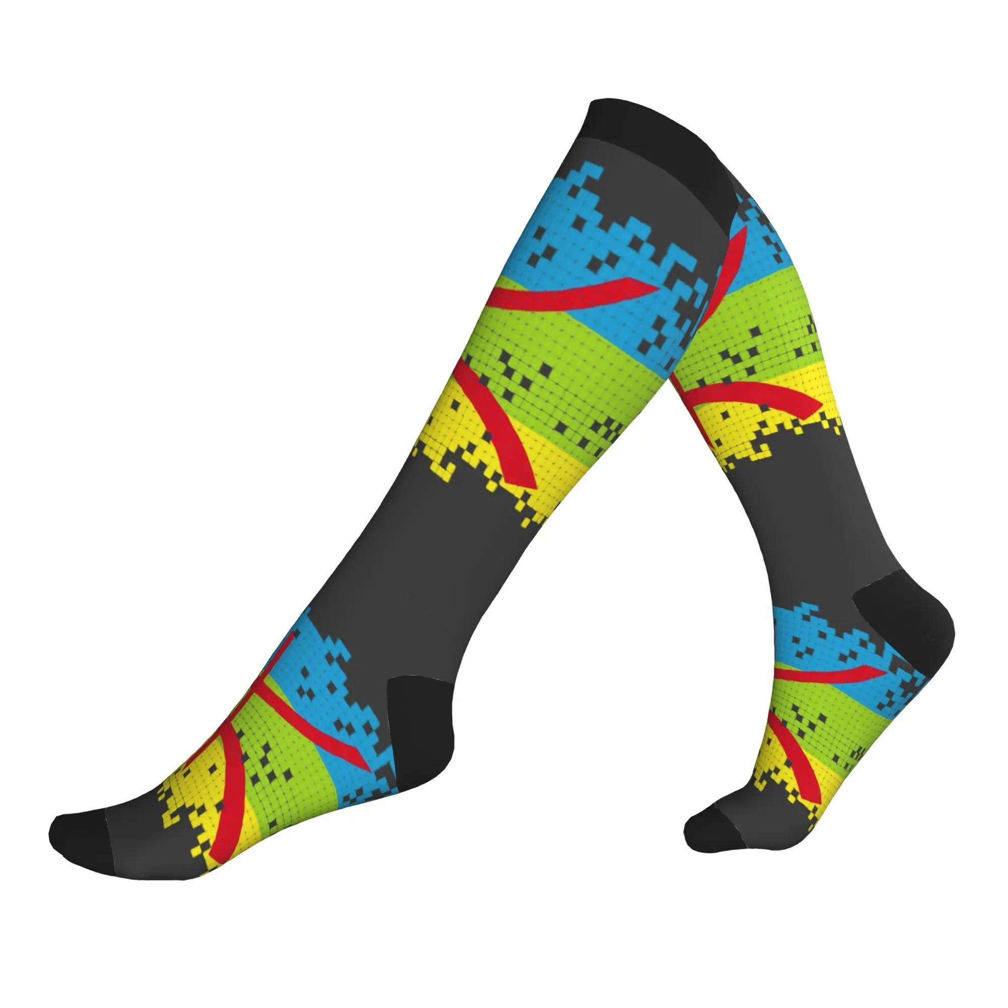 

Fun Mens Kabyle Amazigh Flag Dress Socks Unisex Breathbale Warm 3D Printing Berber Proud Sports Compression Socks