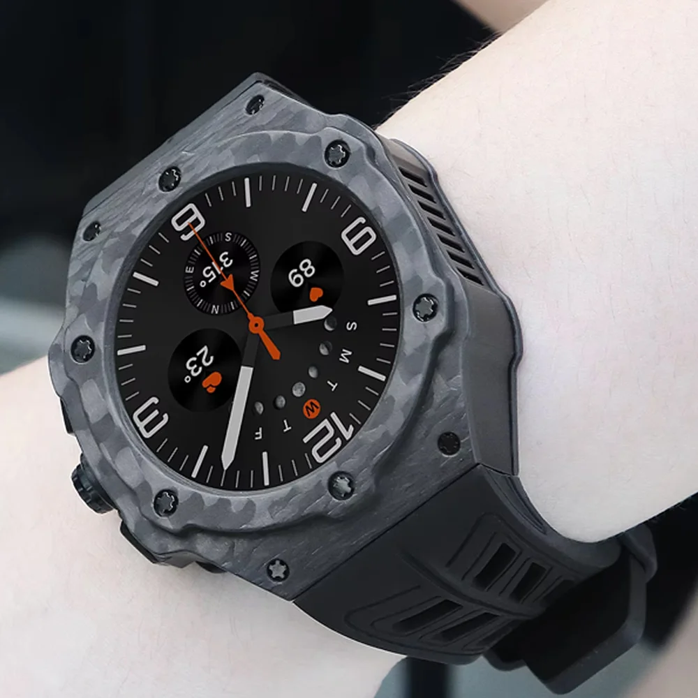 طقم تعديل فاخر من ألياف الكربون لساعة سامسونج جالاكسي 7 الترا 47 ملم طقم تعديل فاخر لساعة جالاكسي 7 الترا 47 ملم