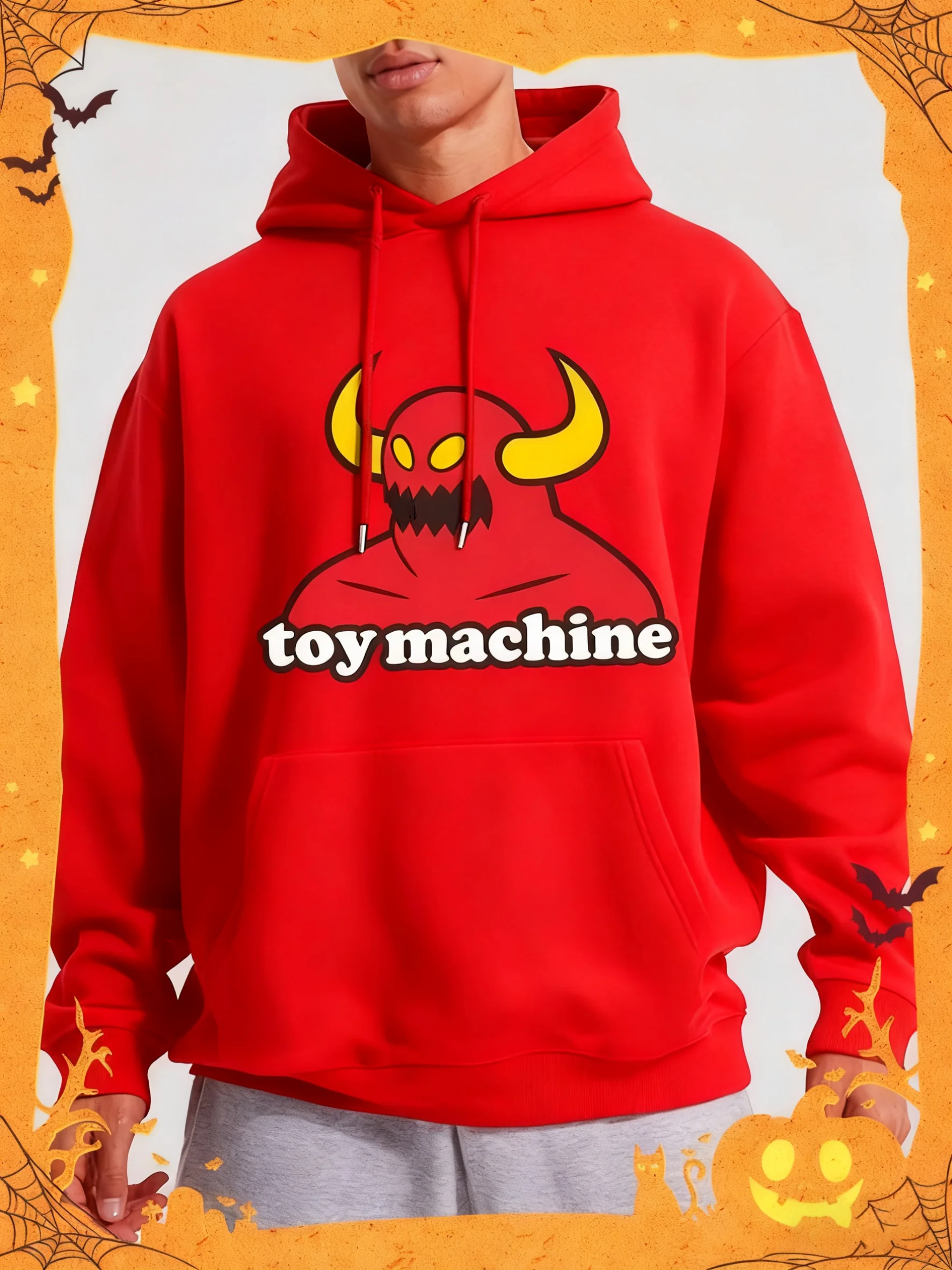 هوديي للرجال - سترة صوفية برسومات Red Devil Horns and Toy Machine #4