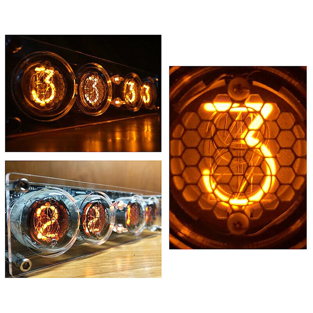 4-Digit Glow Tube Nixie Clock QS30-1 With Remote Control And LED Backlight For Timing And Unique Retro Look