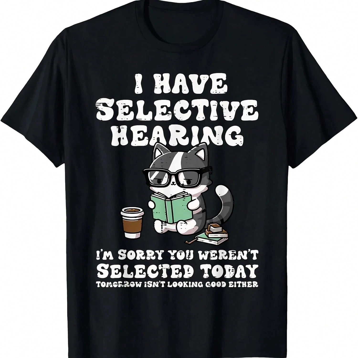 Men's Summer Casual T-shirt with Cat Print and Fun 