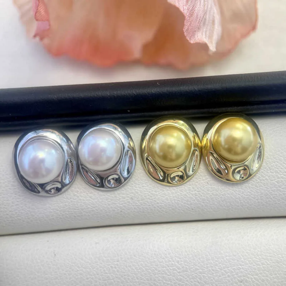 

10PCS S925 Sterling Silver Needle 18K Gold Wrapped Plated Brass Earring Settings Diy Jewelry Pearl Earrings Accessories