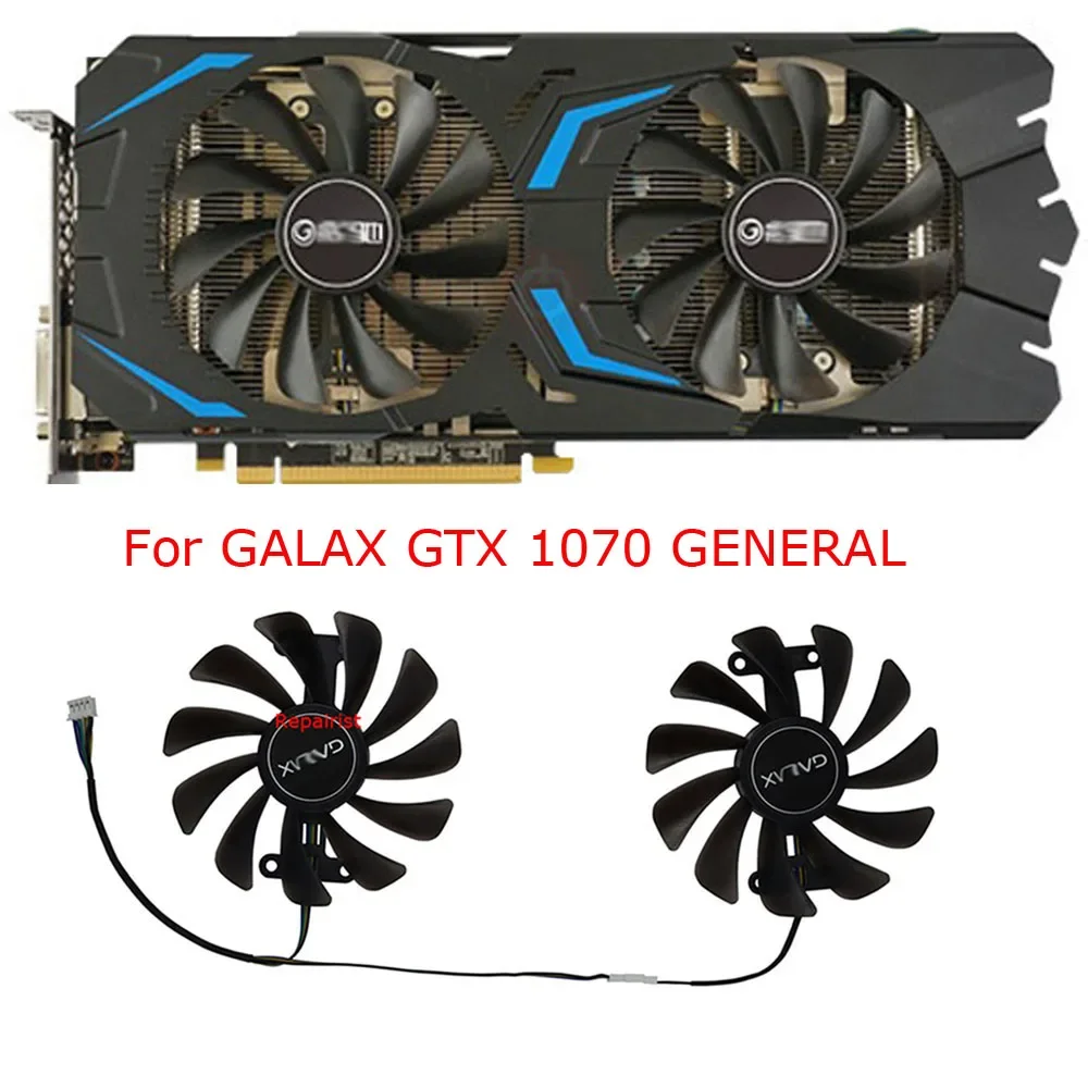 2ชิ้น/เซ็ต,พัดลมกราฟฟิคการ์ด,สำหรับ Galax GTX1070 general ทั่วไป,สำหรับ Galax GTX 1070 EXOC-SNPR white สีขาว,สำหรับ Galax GTX1080 EXOC-SNPR white สีขาว