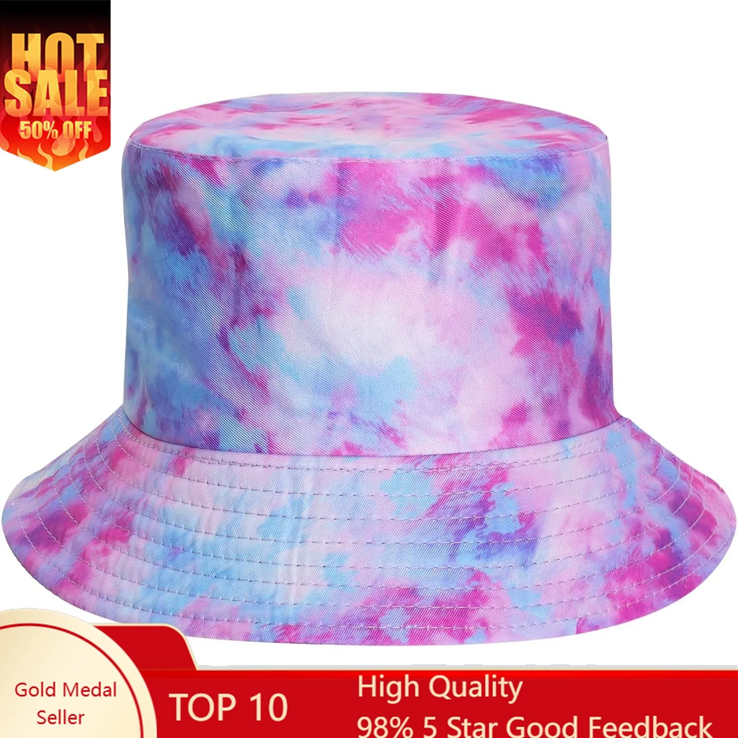 

Fumwase Fashion Bucket Hat Tie Dye Fishing-Hats Summer Beach Packable Cap Party Accessories Hat for Men Women