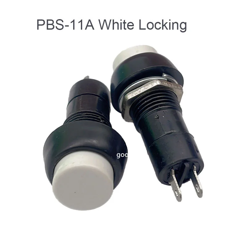 1pcs  PBS-11A PBS-11B Push Self-locking momentary Button Switch Green/Red Colors Electric Switch for DIY Model Making