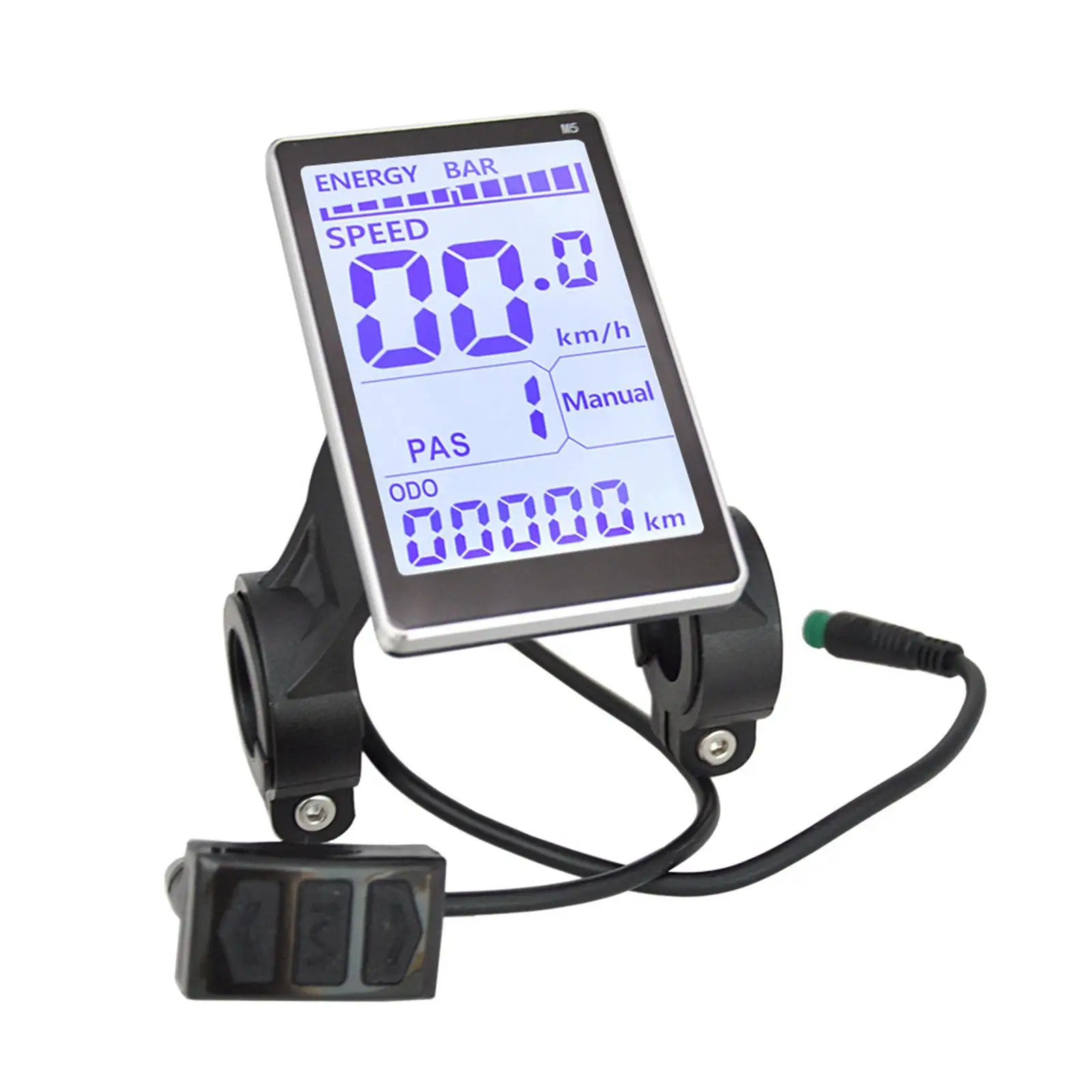 Electric Bike LCD Display Meter M5 5 Pin 31.8 22.2mm Handlebar Bike Computer