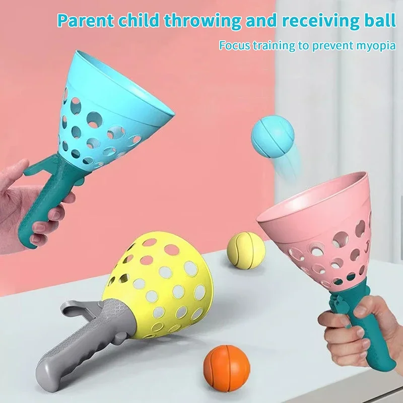 1 Set Pinball Sense Training Equipment Parent-Child Outdoor Kids Fun Ejection To Catch A Ball Launch Throwing Toy
