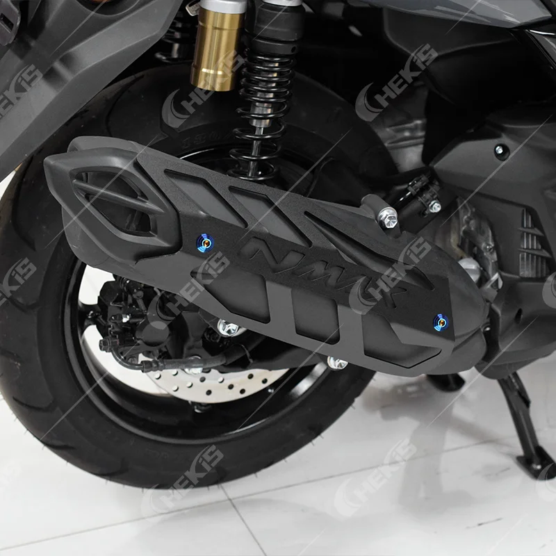 Chekis nadaje się do motocykli Yamaha 2020-2024 Nmax125/155/160 Nmax Turbo Neo Akcesoria do modyfikacji Osłona rury wydechowej Osłona rury wydechowej Metalowa osłona zewnętrzna ochronna — zdjęcie 4