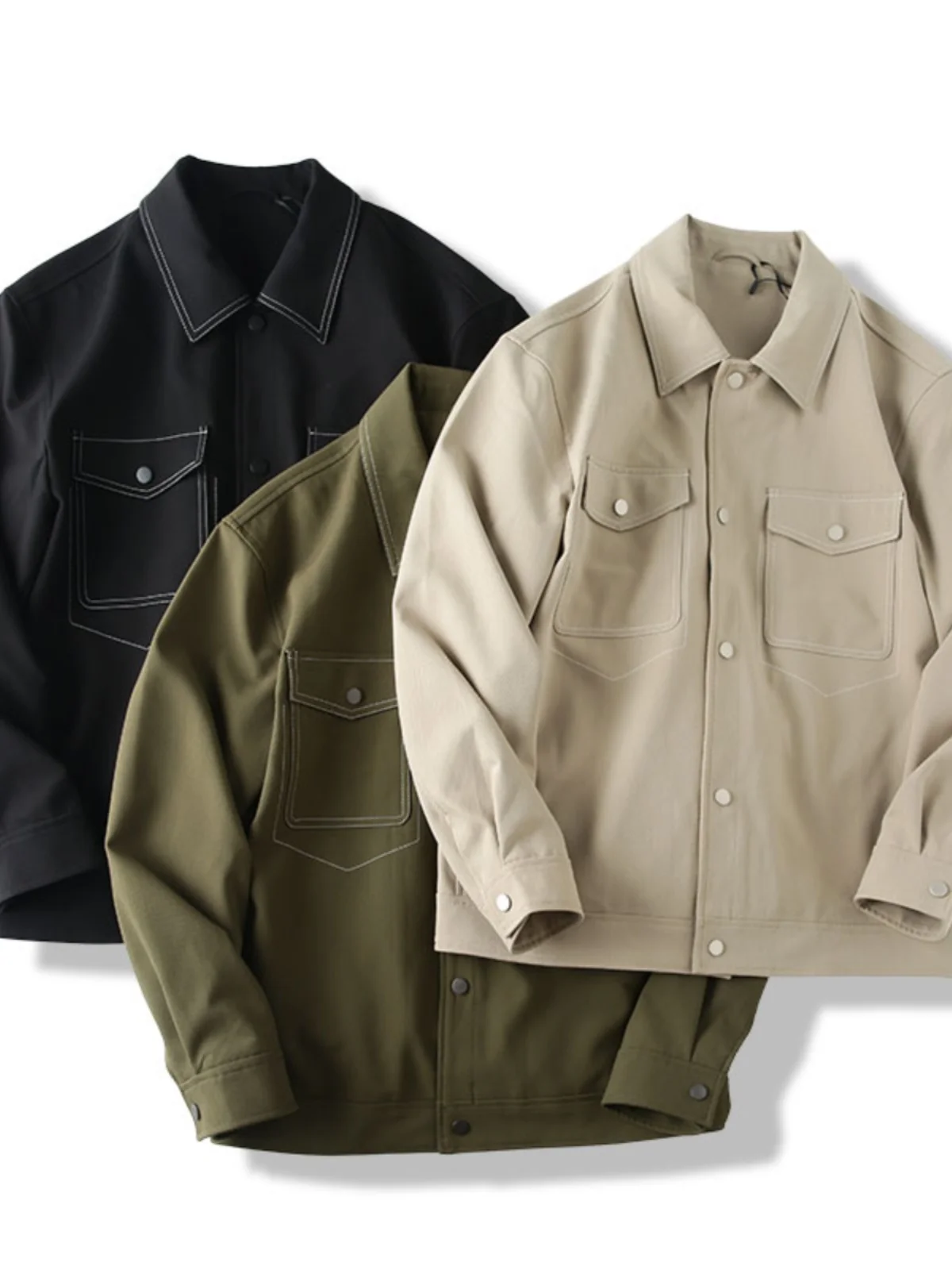 

Textured Fabric Stand Collar Jaet for Men Casual Sle Autumn Faion Urban Design Quali Material Long Sve Stand Fit