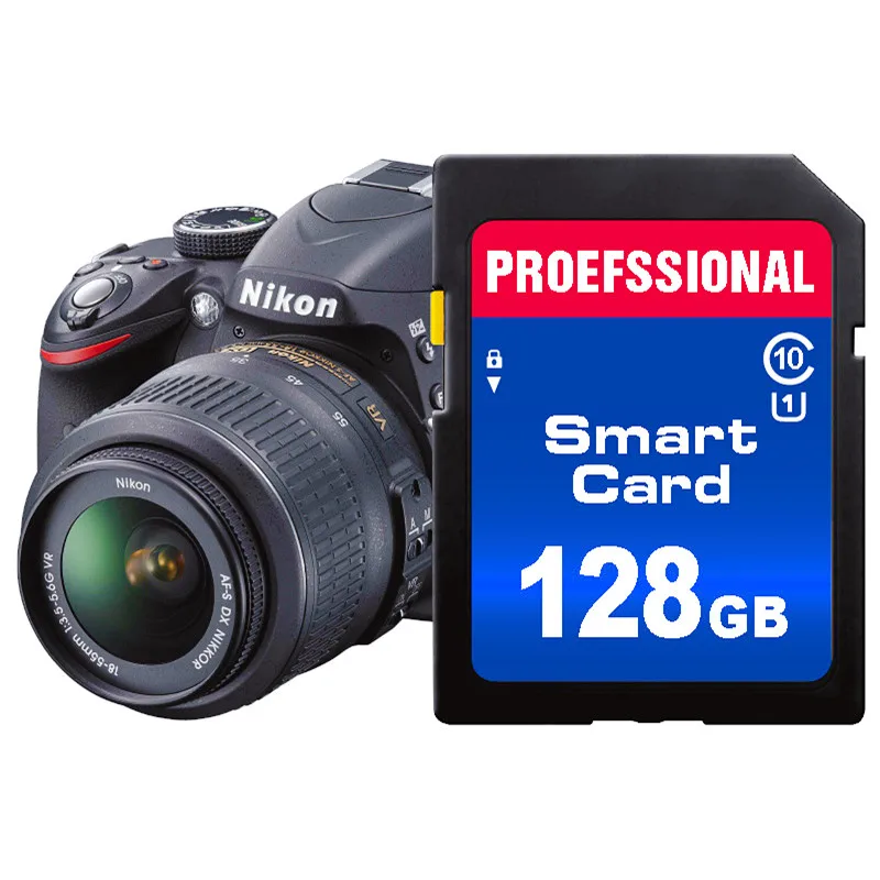 بطاقة ذاكرة الكاميرا المهنية 128GB 64GB 32GB 16GB 256GB 512gb بطاقة SD Class10 بطاقة C10 UHS-I للكاميرا DSLR