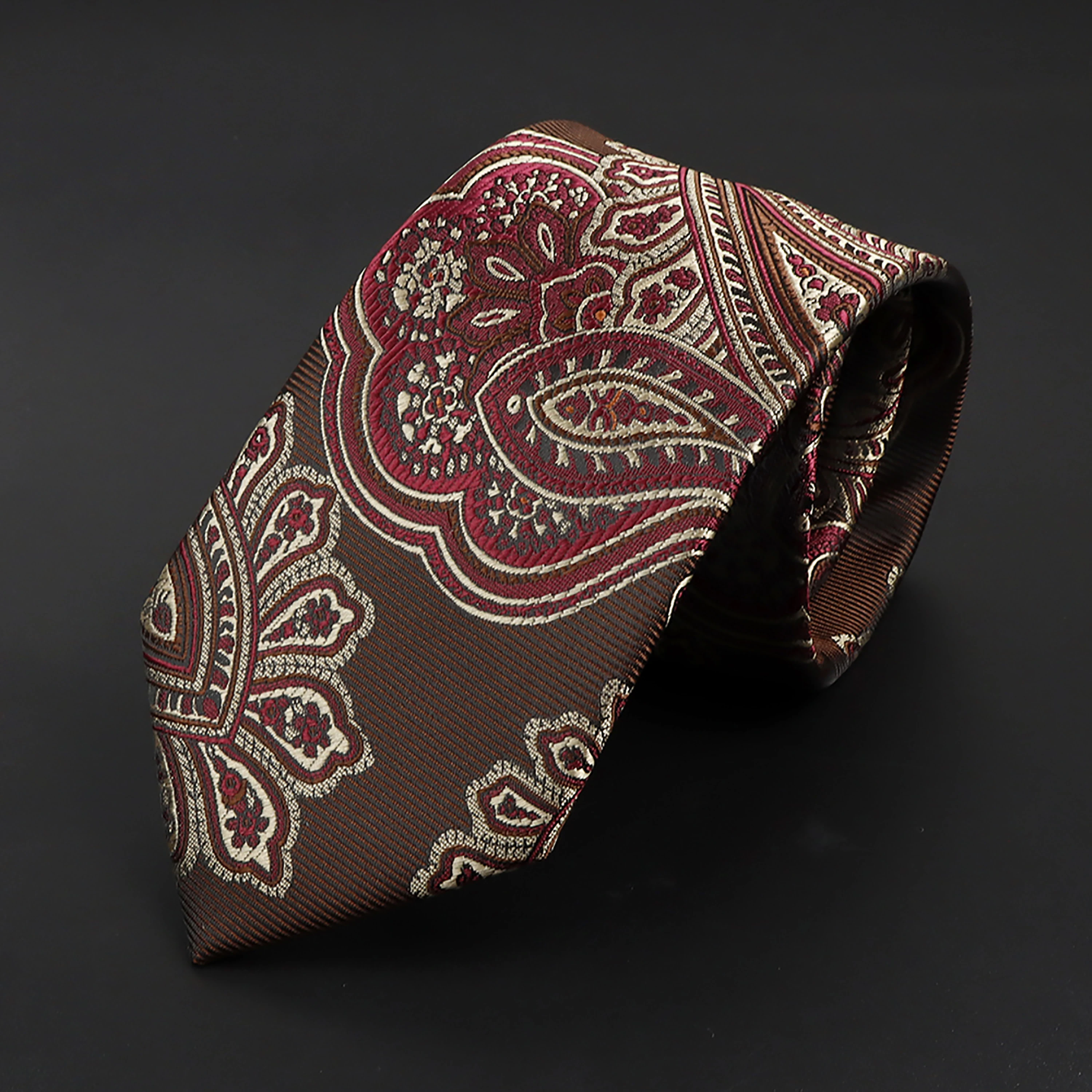 New Design Business Paisley Men Tie Red Blue Green Purple Slim Skinny 6cm Necktie Luxury Jacquard Wedding Party Cravat Accessory