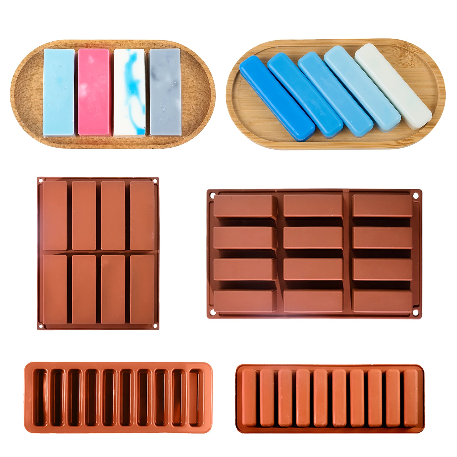 Rechteckform Silikon form DIY Mousse Kuchen Fondant Schokolade Keks Seife Kerze Form Keks Back zubehör Küchengeräte