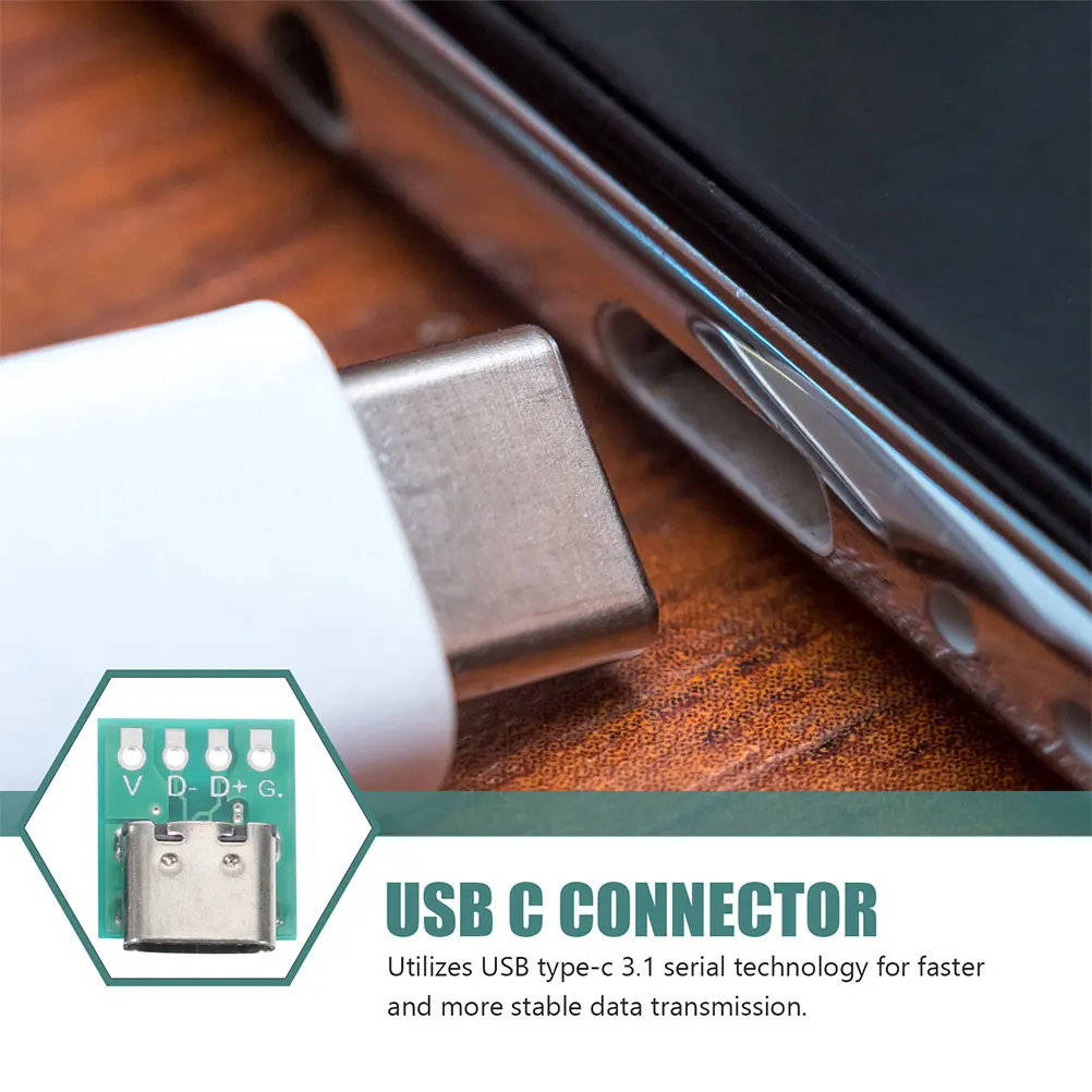 

12pcs Usb C Board Female Connector Usb Type-C Pcb Converter Board For Data Line Receptacle Adapter Accessory 3.1 Diy