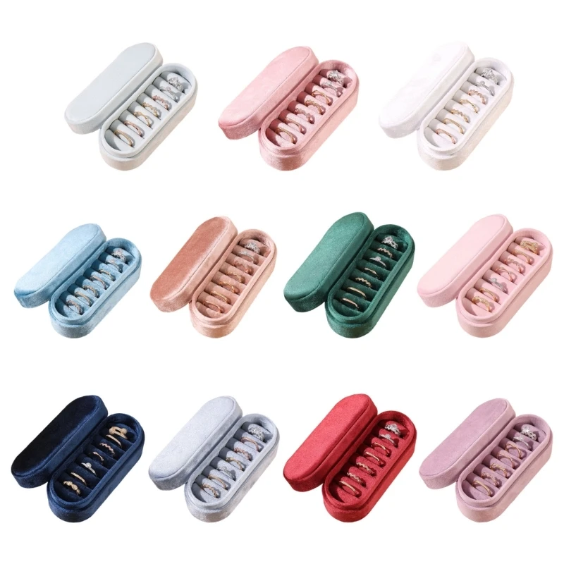 T4MD Luxury Hard Velvety Ring Earring Storage Case 11 Color Option Jewelry Organiser