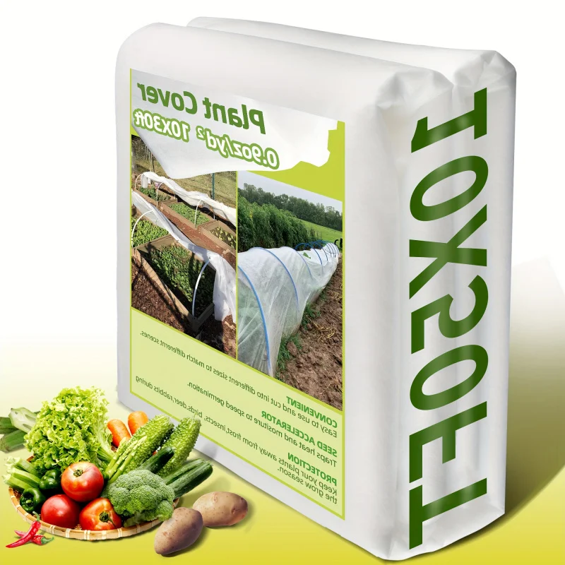

1 шт., прочный, 10x50 футов, многоразовый белый защитный чехол от мороза для растений, материал PP, толщина 0,9 унции/yd2, включая защитную пленку 30 футов