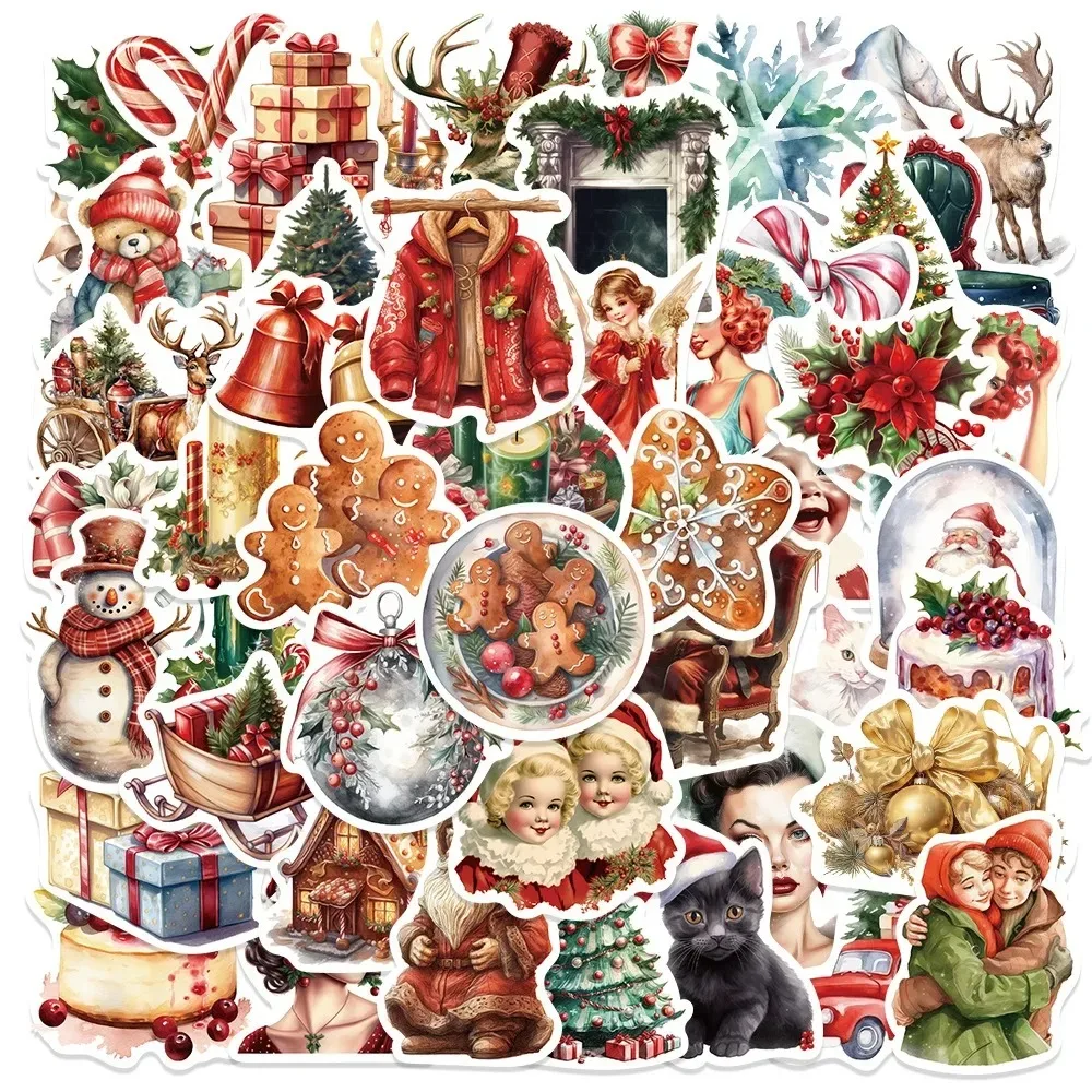 10/30/50 pz nuovo INS Retro regalo di natale decorazione Notebook laptop frigorifero fai da te valigia Scrapbook adesivo impermeabile all'ingrosso