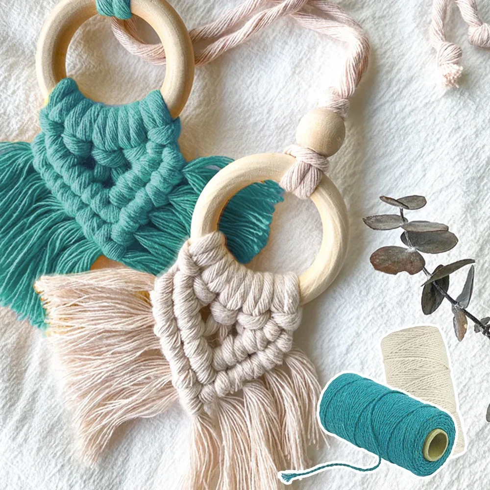 1 Roll 2mmx100m Macrame Cord Colorful Colorfast Soft Twisted Cotton Rope Macrame Yarn for Knitting Cotton Thread For Handmade image 4