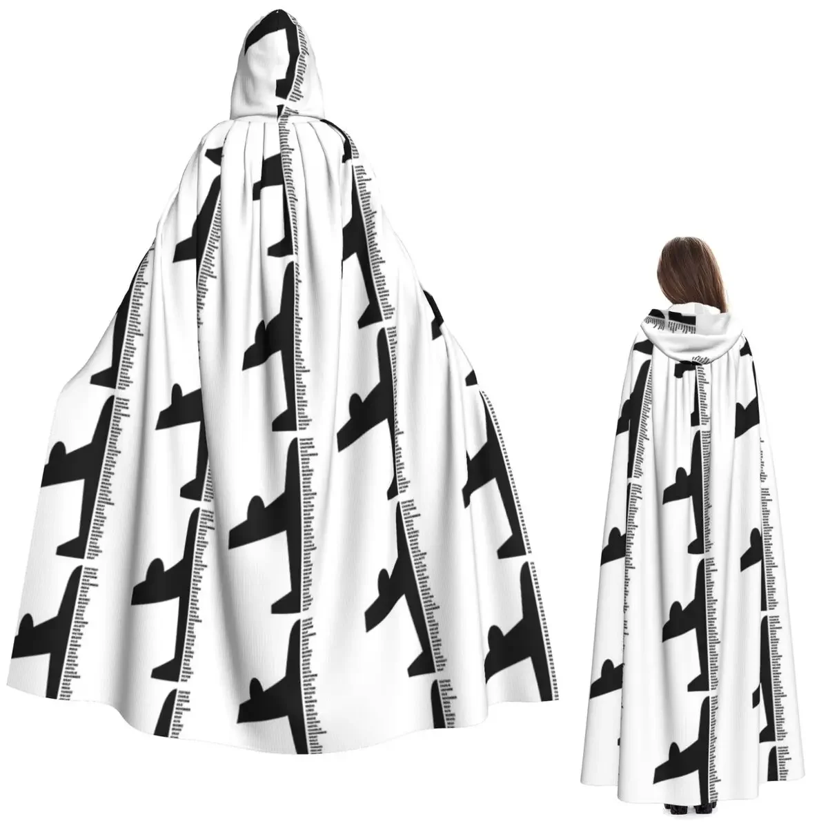 

Phonetic Alphabet Pilot Airplane Funny Aviation Gift Long Hooded Cloak Witch Medieval Costume Cosplay Cape HalloweenVampire