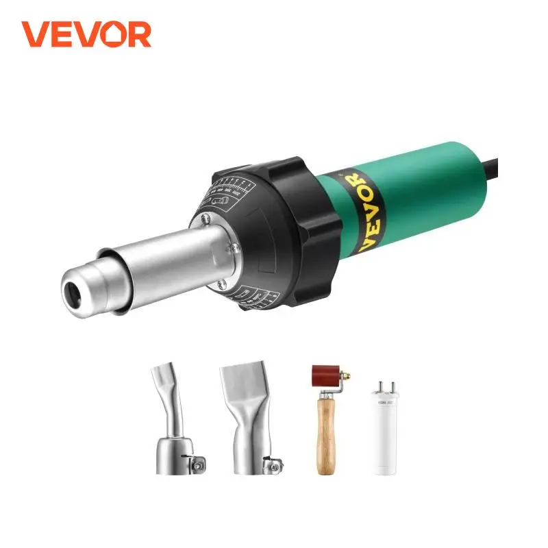 

VEVOR 1600W Plastic Welding Gun Hot Air Plastic Welder Pistol PVC TPO Vinyl Heat Gun Welding Torch Kit with for PP/PE/PVC Sheet