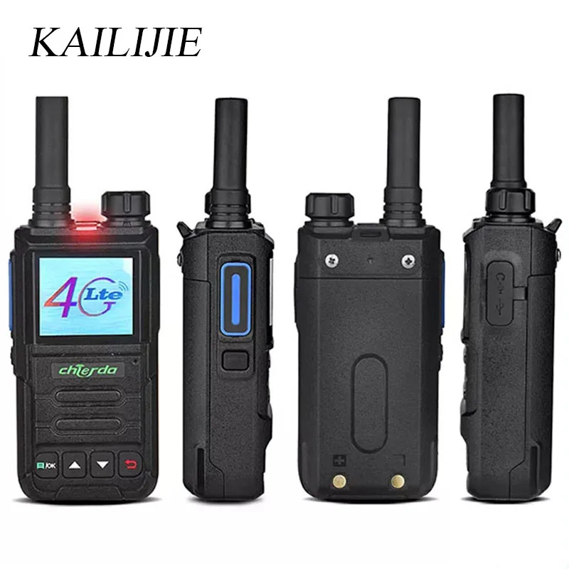 

KAILIJIE Network walkie talkie 500km Long Range Radio FDD-LTE/TDD-LTE/TD-SCDMA 4500mAH walki talki 4g sim card