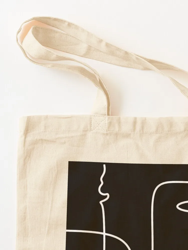 Abstact line art face. Line drawing woman face. Single Line Face Art Minimalist Woman Drawing Simple Art Female Face Wo Tote Bag