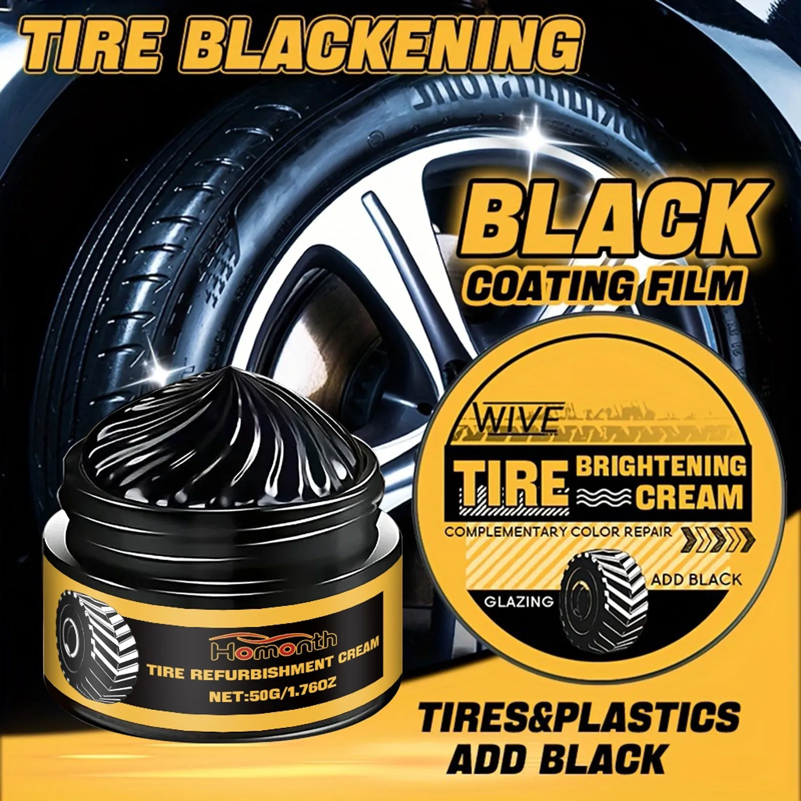 Car Tire Care Paste That Restores Color And Tire Glitter With Tire Safekeeping 100g