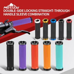 MOTSUV Bicycle Grips MTB Bike Handlebar Grip Rubber Non-slip damping Aluminum Bilateral Lock Cycling Bmx BIke Grip Bicycle Parts