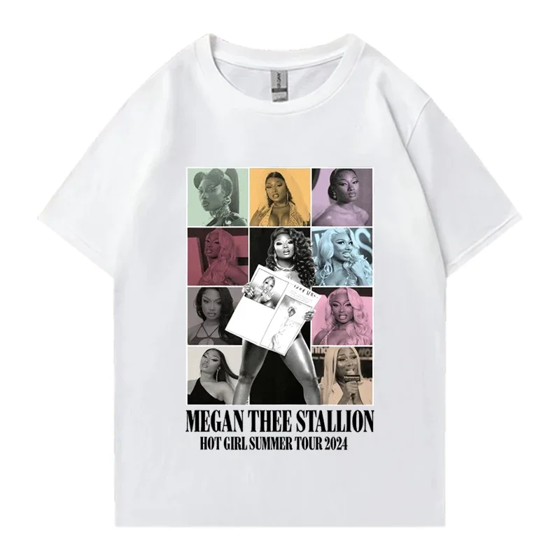 Megan Thee Stallion Hot Girl Summer Tour 2024 T Shirt Unisex 100% Cotton short sleeve T-shirts Men Women vintage oversized Tops