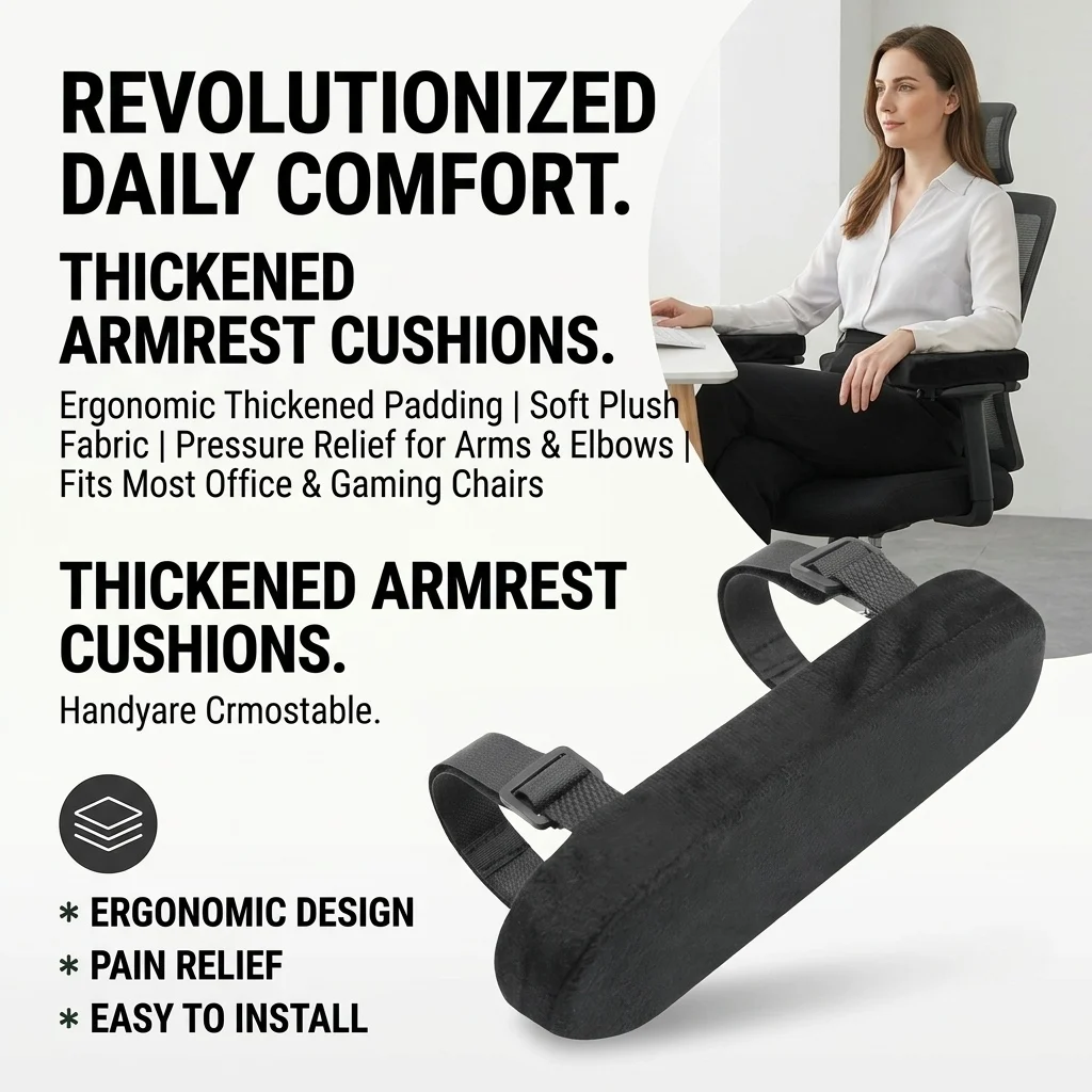 1pc Memory Foam Armrest Pads for Office Chair Elbow Support Cushion for Arm Pressure Relief,Universal Fit Covers for Desk Chairs