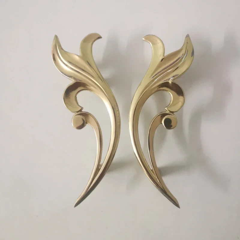 yesBrass Furniture Auspicious Clouds Left and Right Forging Drawer Door Wine Cabinet Wardrobes Shoe Cabinet Bookcase Knob Handle