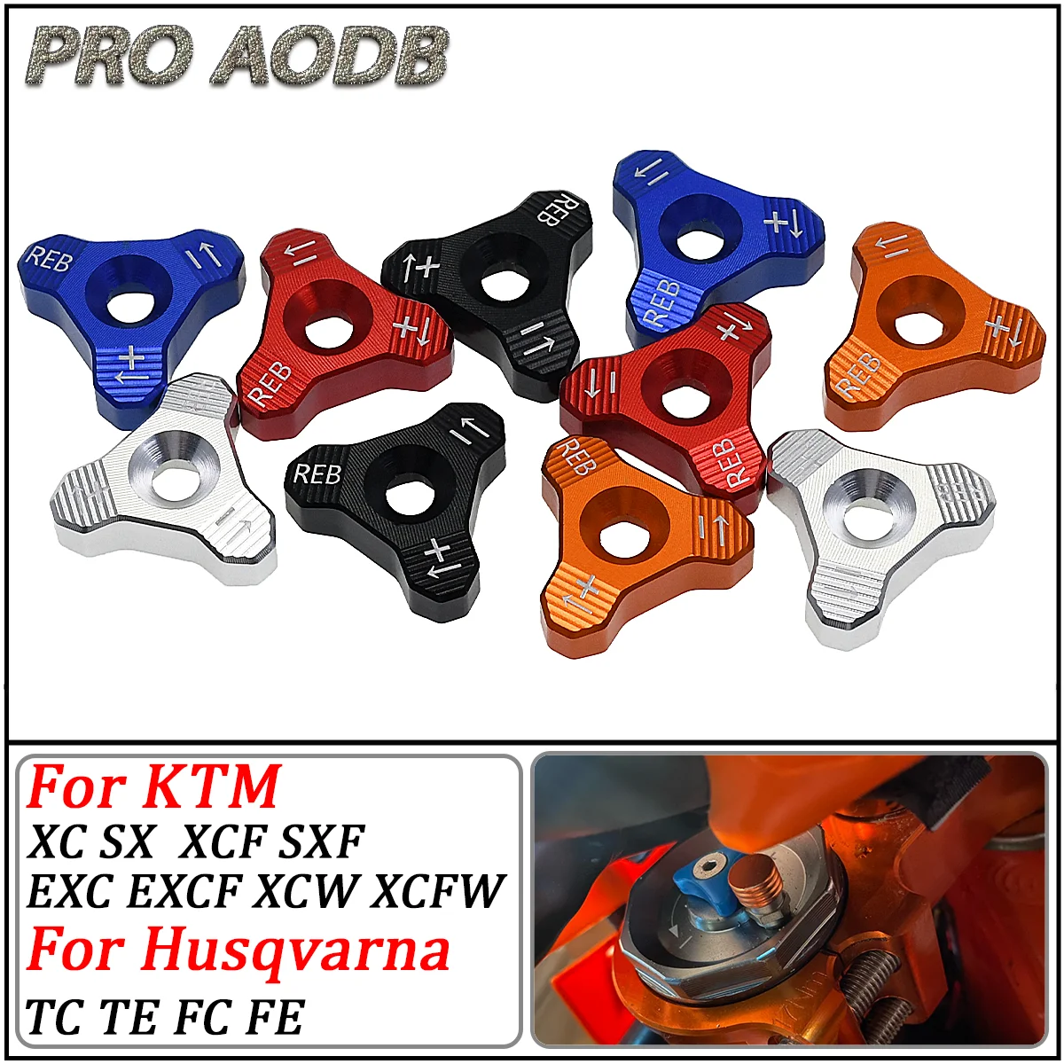 Motocross CNC 48mm Front Shock Absorber Fork Knob Adjuster Bolt For Husqvarna TC TE TC TE EXC SX XC 125 150 250 300 350 450 501