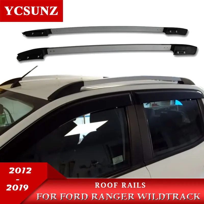 Decorative Roof Rails Black  Roof Rails Rack Carrier Bars For Ford Ranger T6 T7 Wildtrack 2012-2019 Double Cabin