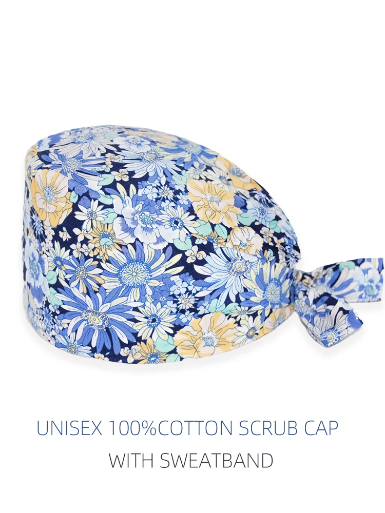 Floral printed Surgical Caps Pharmacy Baotou Caps Medical Pet Clinic Dental Women Doctors Surgical Hat Nurse Doctor nursing Hat