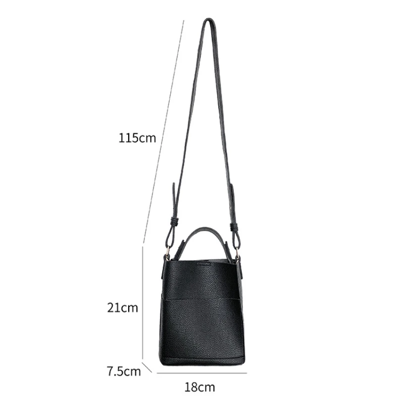 Jonlily Women PU Leather Shoulder Bag Female Fashion Handbag Totes Small Bucket Bag Crossbody Bag Casual Daybag Purse -KG1576