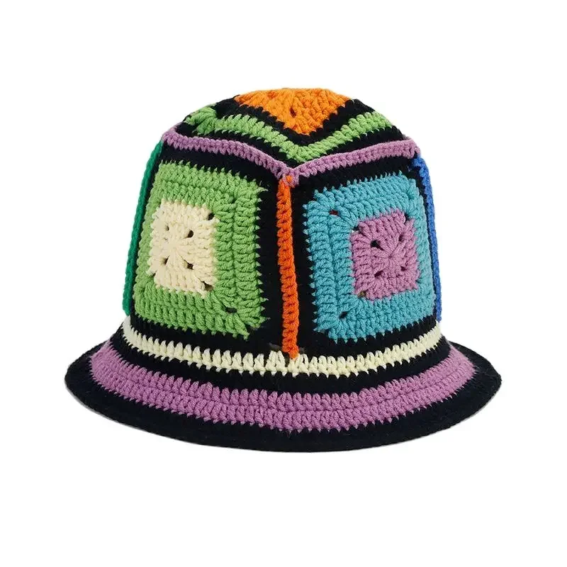 Cotton Patchwork Warm Fisherman Hat Bucket Hat Outdoor Travel Sun Cap For Girl And Women 200