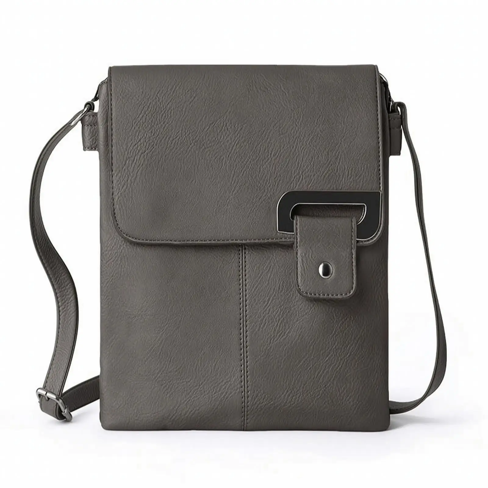 Closure Vertical Crossbody Bag | Structured Profile, Vertical courier Bag, for Daily Commute