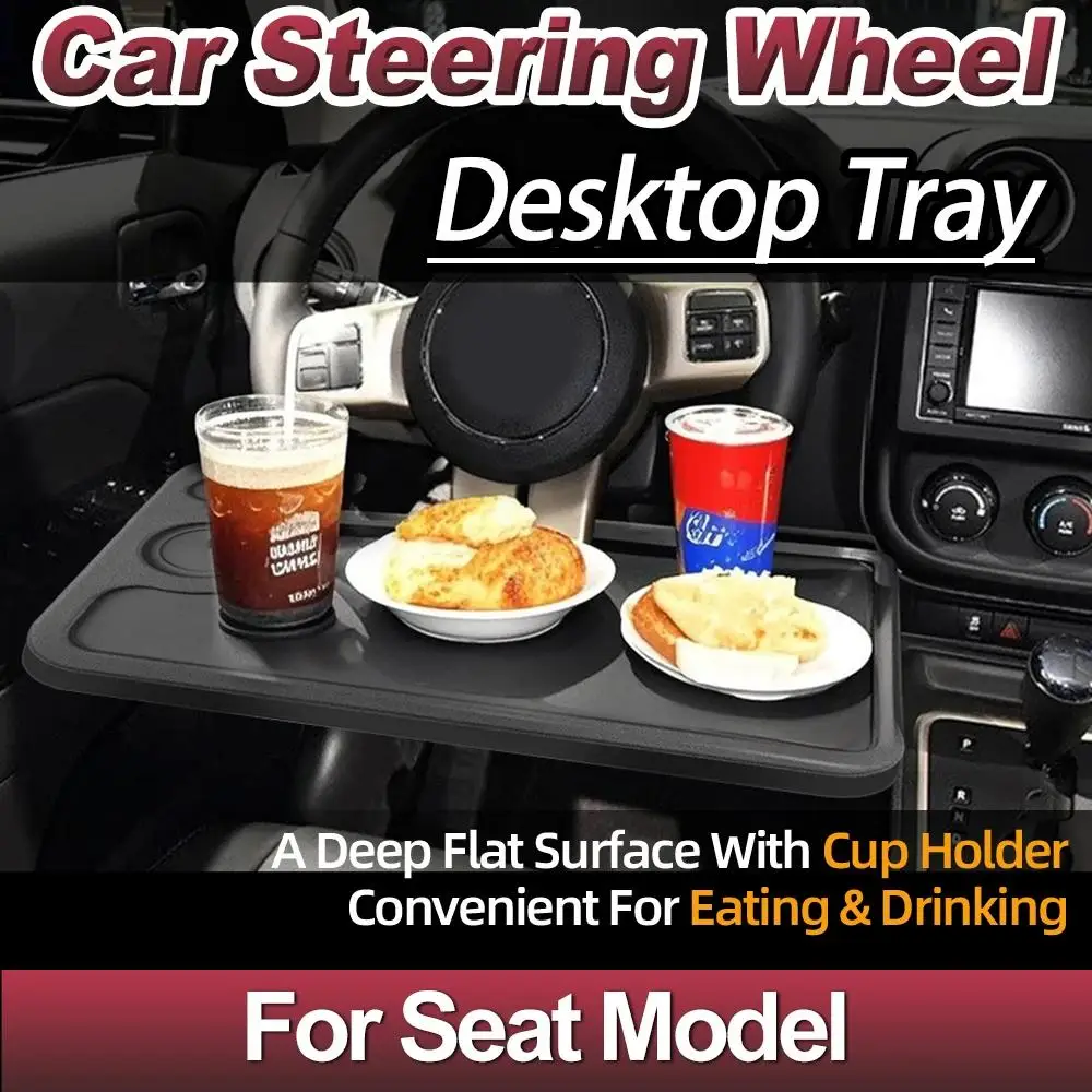 Multifunctional Car Steering Wheel Tray Table Universal Portable Auto Food Drink Cup Holder Laptop Desk for Tesla Toyota Honda