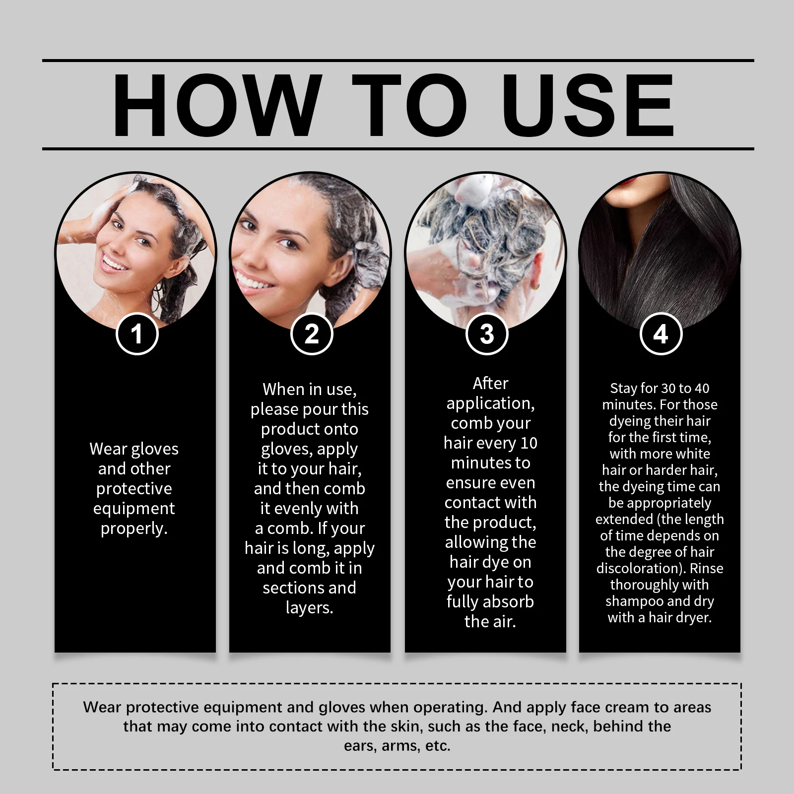 EELHOE White to Black Hair Dye Shampoo (Natural Brown) Polygonum Multiflorum Essence Nourishing Cleansing Repairing Black and Smooth Hair Shampoo 6