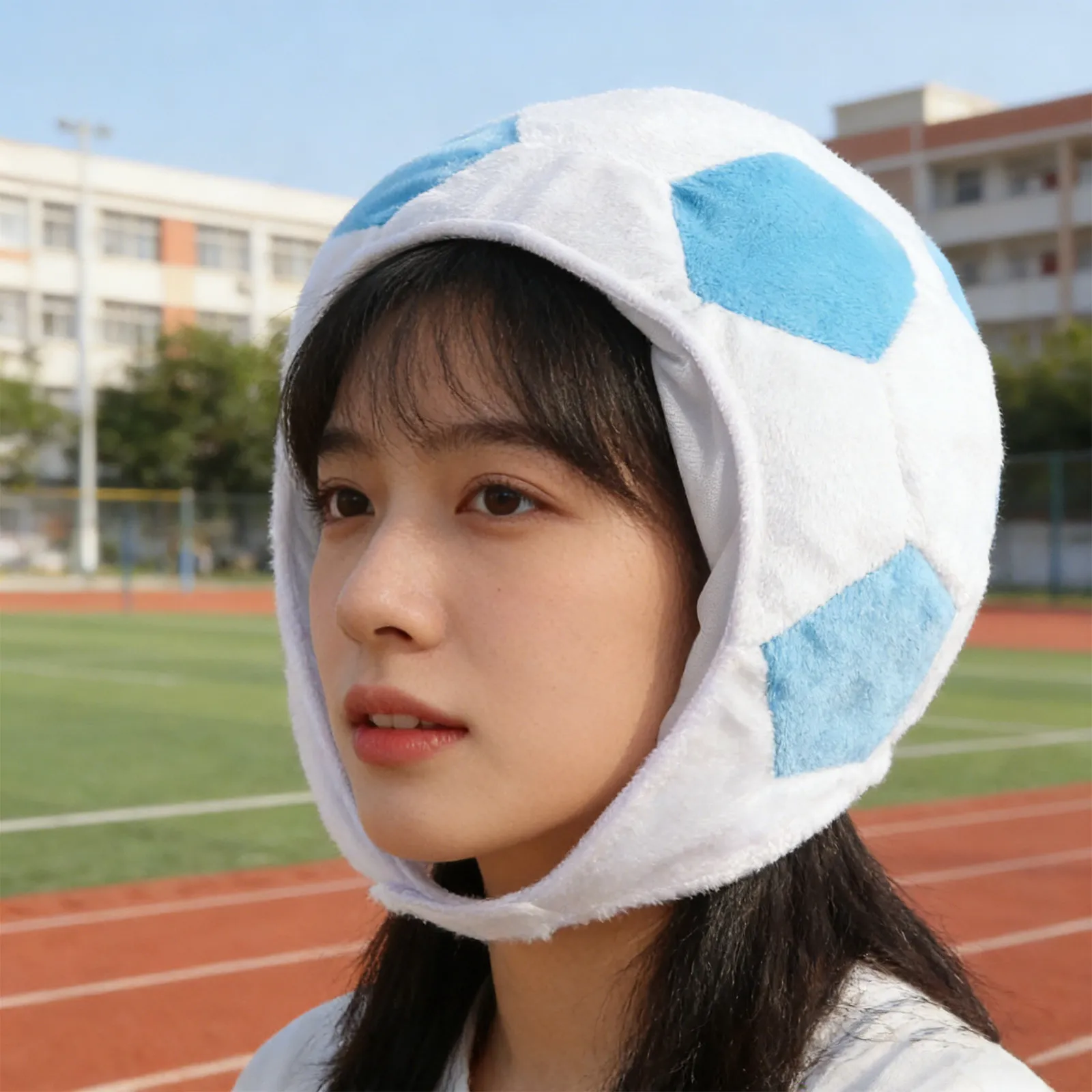 Gorro de Fútbol Azul, Suave y Cálido, para Disfrazarse de Jugador de Fútbol, para Fiestas de Cumpleaños, Eventos Deportivos, Accesorios para Fotos, Celebración de Partidos de Fútbol