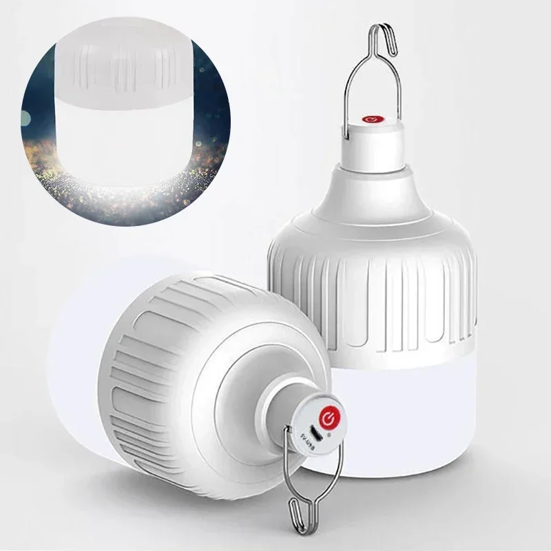 60W/80W Outdoor Portable LED Emergency Bulb USB Rechargeable Multifunction Camping Lamp for Outdoor Camping BBQ Home Use