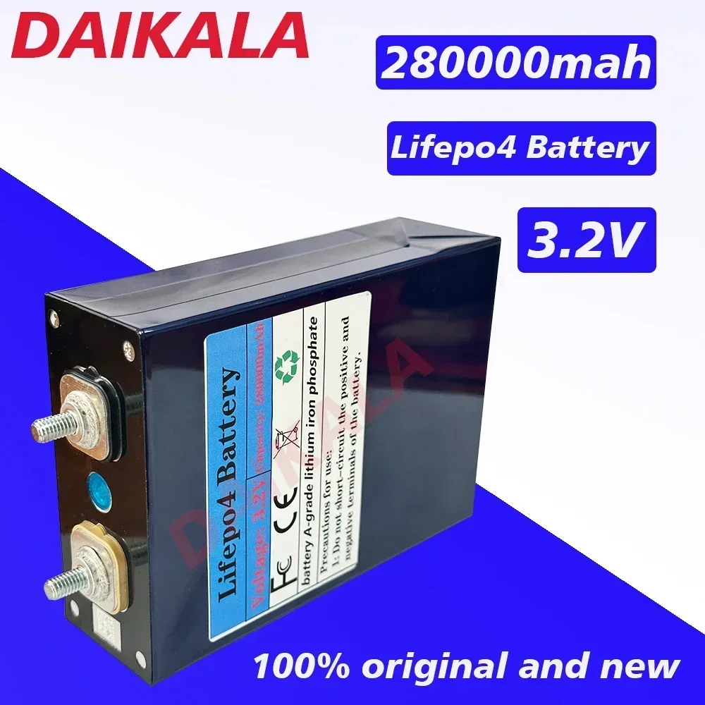 NEW 3.2V 280AH LiFePO4 Battery Rechargeable Cells for Solar Energy DIY Lithium Battery Pack Home Power 12V 24V 48V in Stock