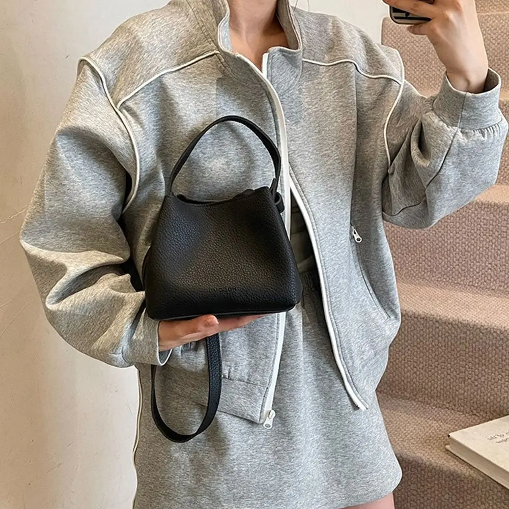 

Fashion PU Women's Handbag Bucket Type Soft Leather Tote Bags Elegant Large Capacity Crossbody Bag Student