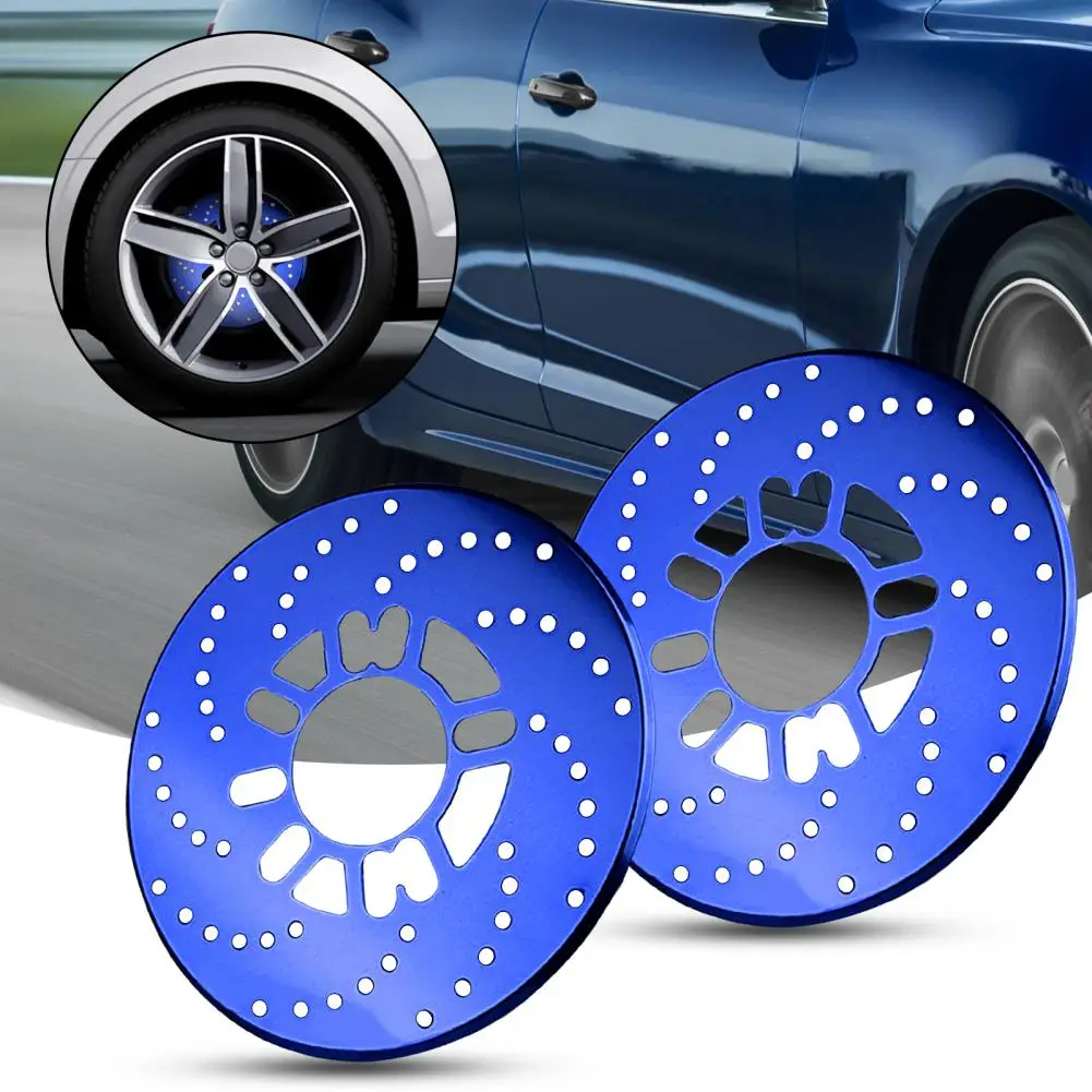 2Pcs Disc Brake Rotor Hollow-out Decorative Bright-colored Brake Cover Car Exterior Accessories for Auto