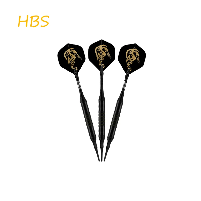 18g Soft Tip Darts Indoor Entertainment Leisure Iron Darts with Exquisite Gold Fire Dragon Leaf Aluminum Alloy Rod 3PCS Per Set