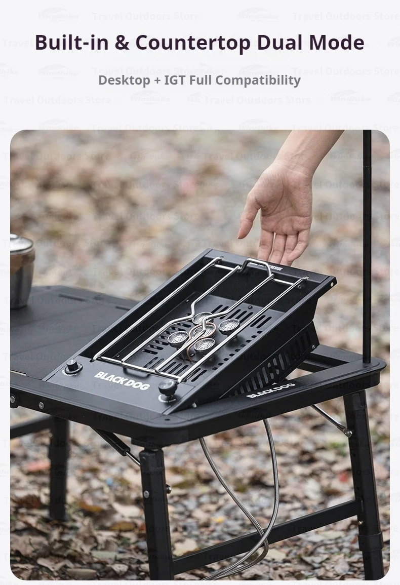BLACKDOG IGT Einbau-Gasherd mit fünf Brennern, Desktop-Einbau-Doppelzweck-Herd, 7200W Leistung, für Outdoor-Camping und Picknick, Multifunktionsherd – Detail 4