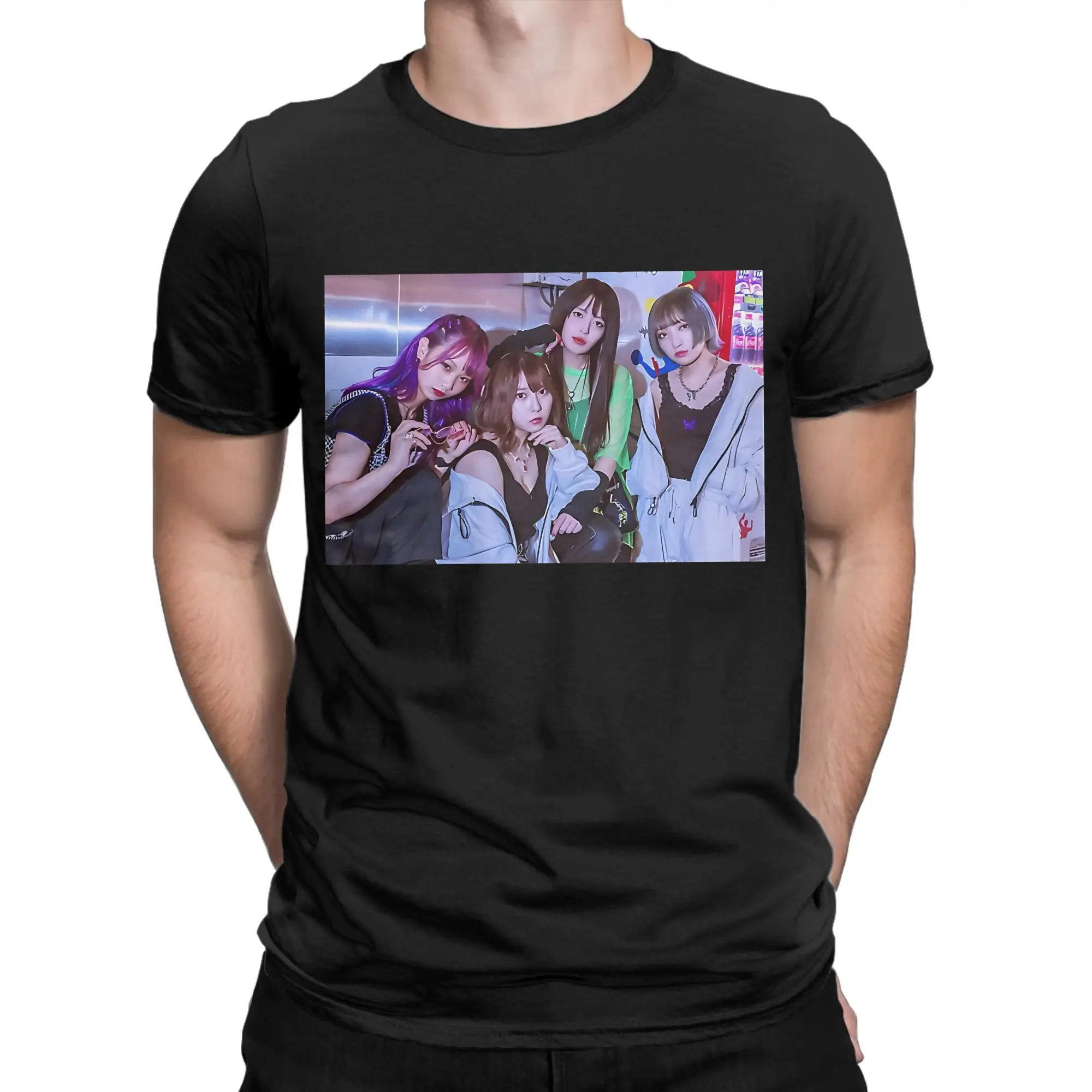 Sweet Girl Hanabie Oversized painting Funny Graphic 100% Cotton T-Shirt Hanabie Tees Tops For Men