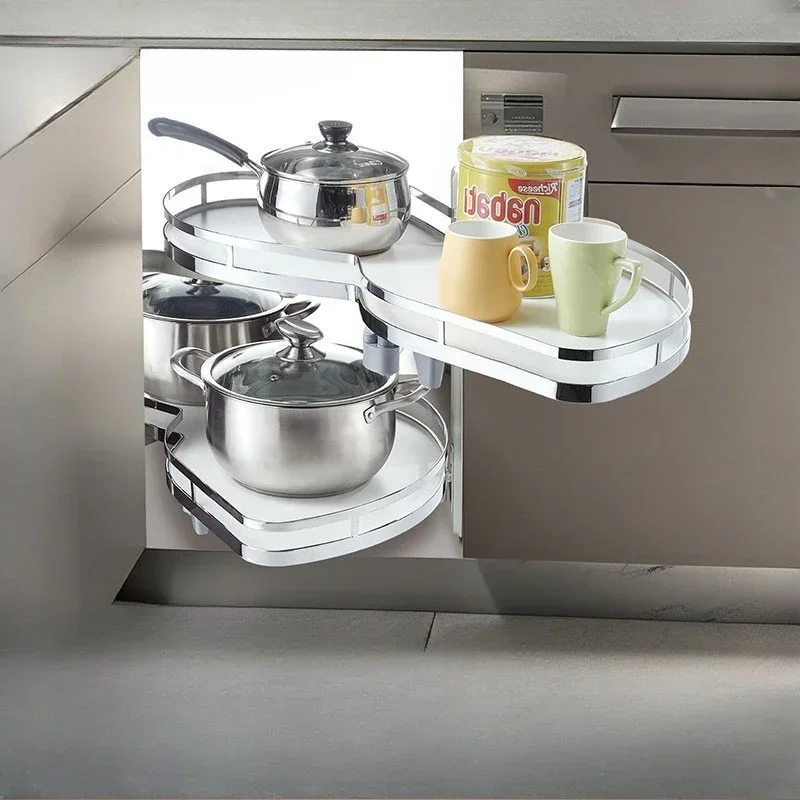 Kitchen Cabinet Pull-Out Basket Corner Storage Solution with
