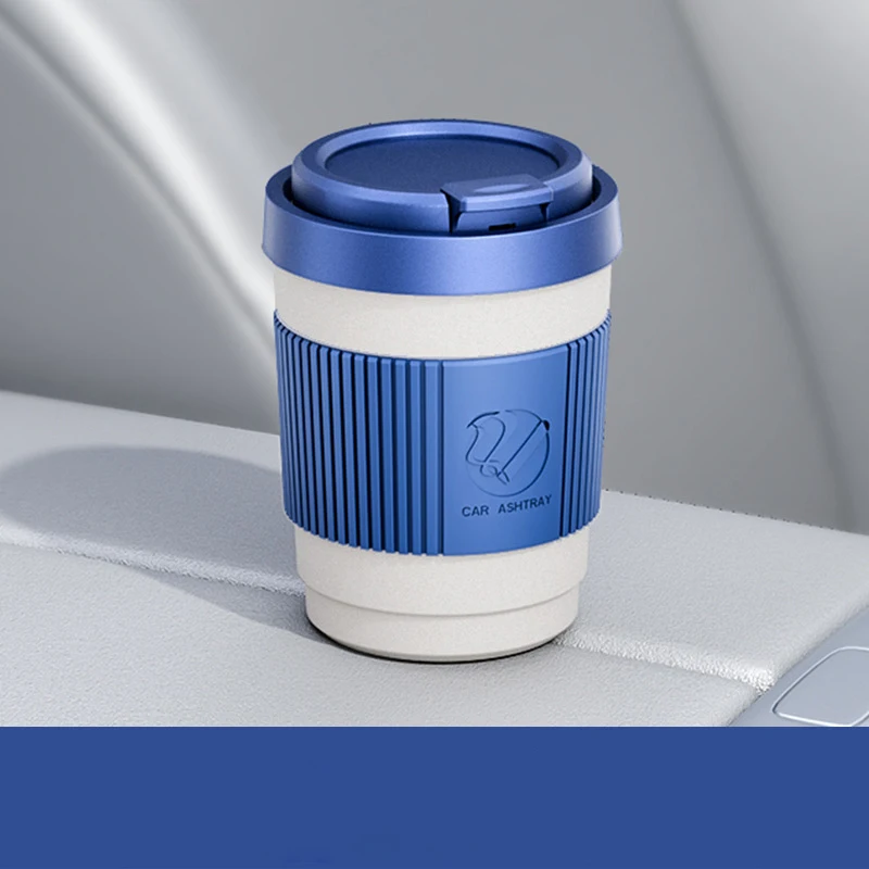 

1Pc Creative Coffee Cup Shape Car Ashtray Anti Fly Ash Smell Proof Alloy Liner Windproof Cigarette Ash Cup for Car Home Office